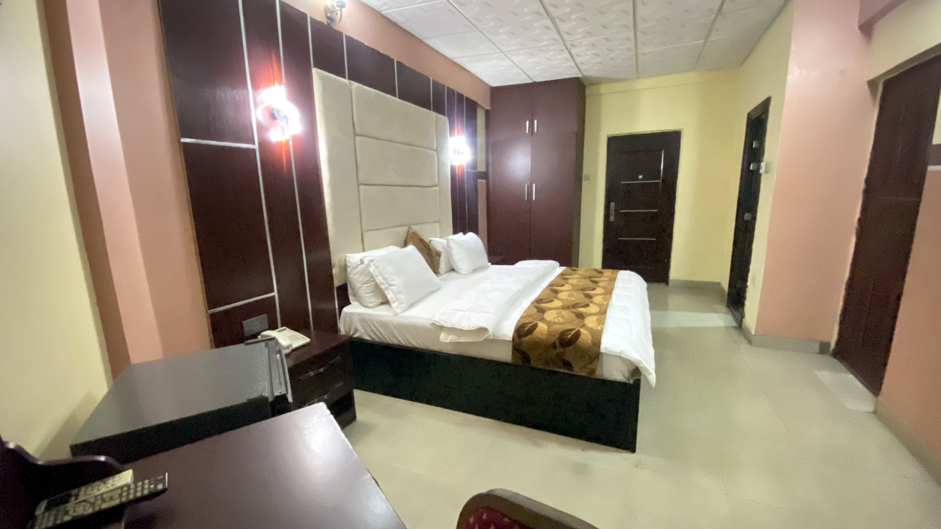 Guest room — bedroom, desk and chair