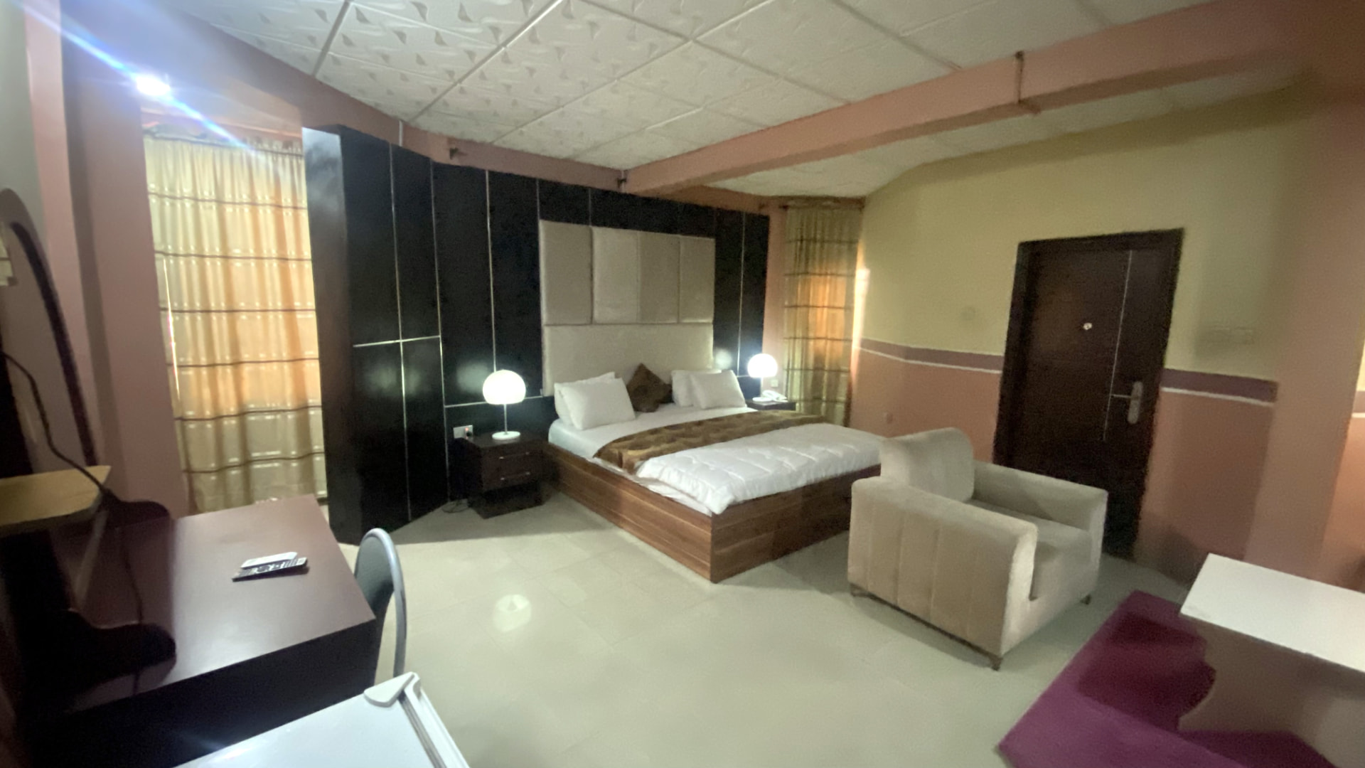 Guest room — bedroom and work desk
